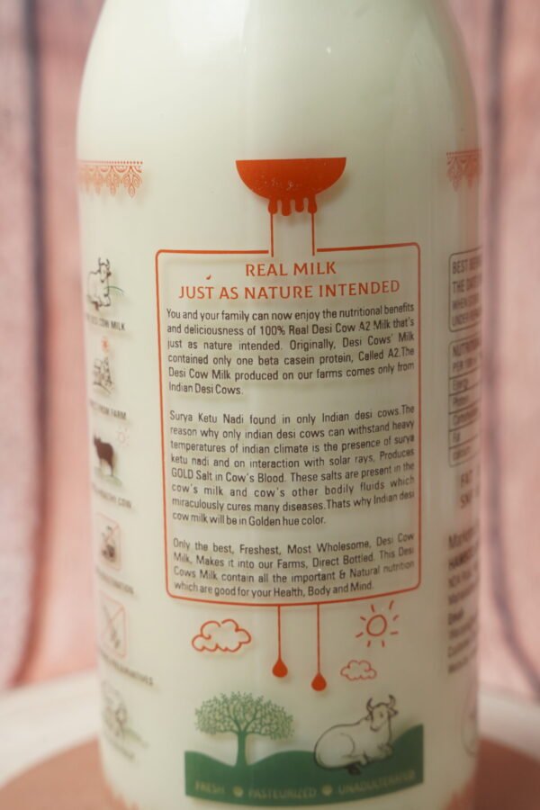 Gir Cow's - 1 liter bottle milk - Image 3